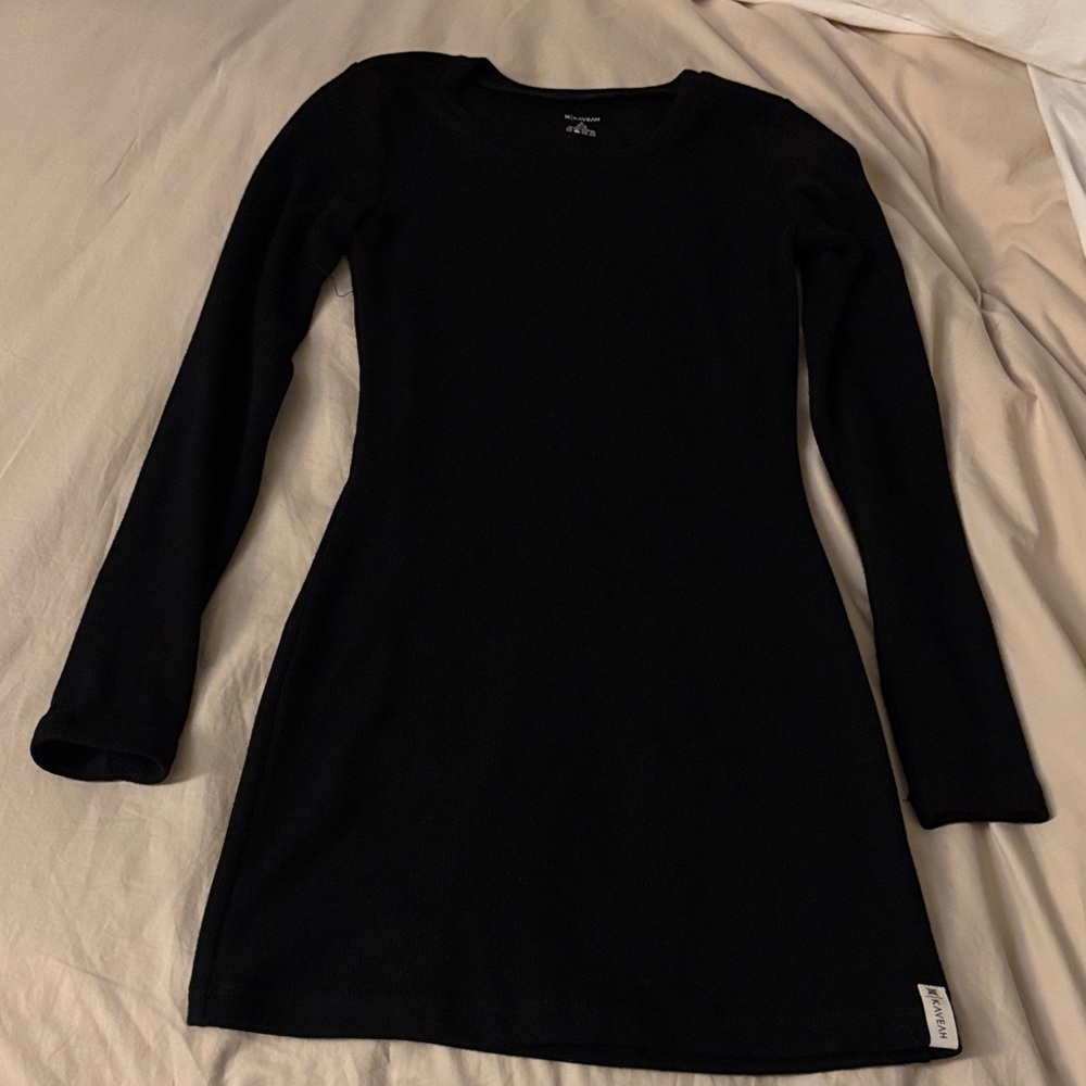 Girls Elegant Black Long Sleeve Dress